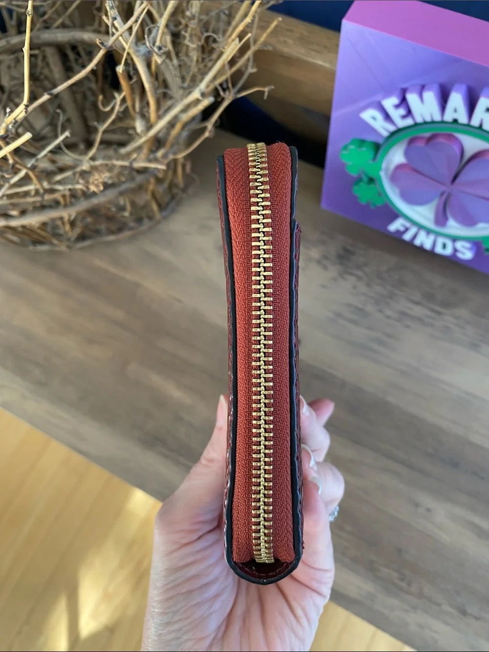 kate spade Croc-Embossed Travel Wallet in Deep Wine Red